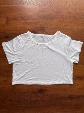 American Eagle Outfitters Soft & Sexy White Cropped Tee - S